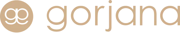 The Gorjana logo in monochrome