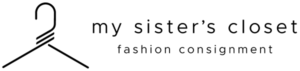 The My Sister's Closet logo in monochrome