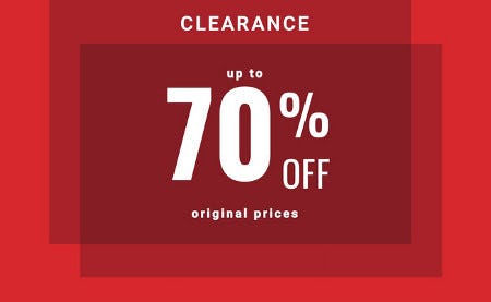 Clearance Up to 70% off Original Prices