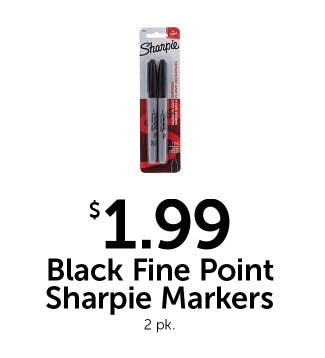 $1.99 Black Fine Point Sharpie Markers
