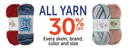 30% Off All Yarn