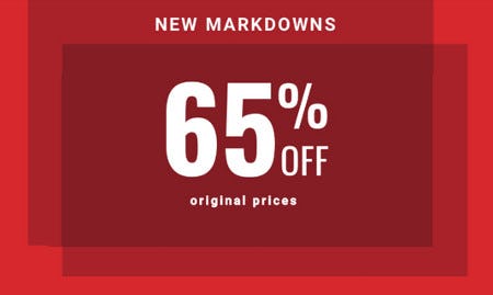 New Markdowns Up to 65% off Original Prices