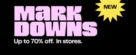 New Markdowns Up to 70% Off