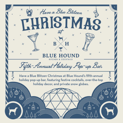 Blue Blitzen Holiday Cocktail Pop-up Bar at Blue Hound