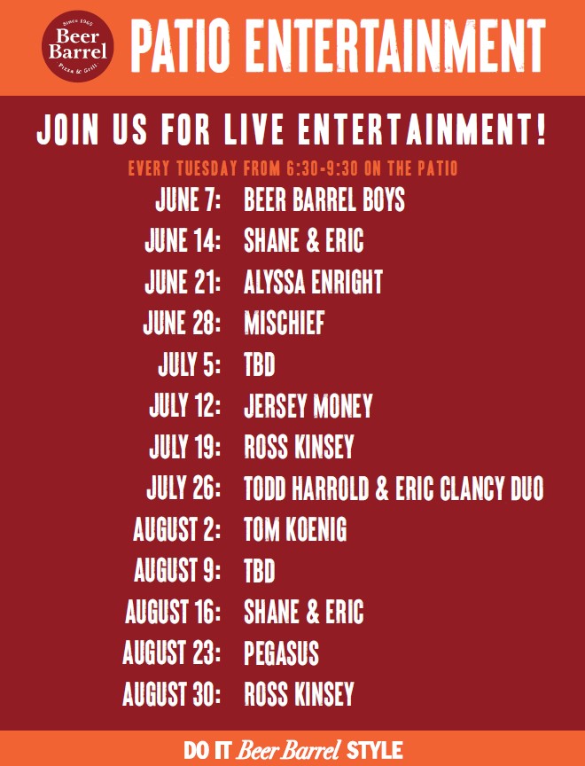 Beer Barrel Pizza & Grill Patio Entertainment Things to do at