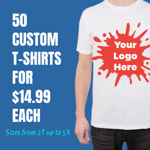 50 Custom T-Shirts for $14.99/ea at Instant Customizations Station