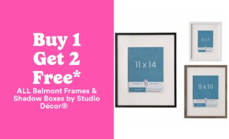 Buy 1 Get 2 Free All Belmont Frames and Shadow Boxes by Studio Décor