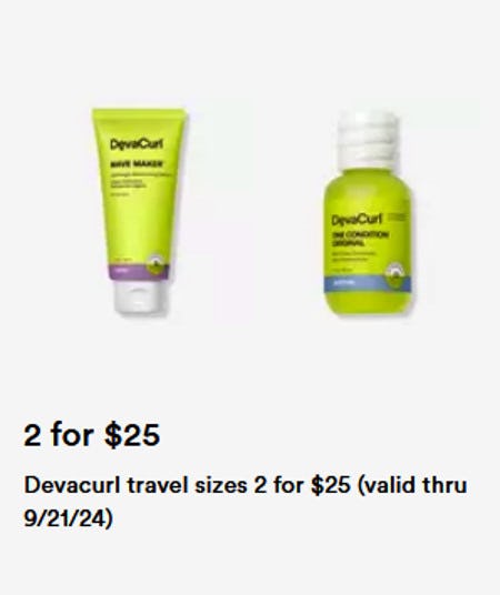Devacurl Travel Sizes 2 for $25