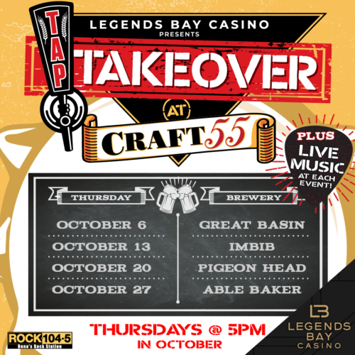 Legends Bay Casino Thursday Tap Takeover’s at Craft 55