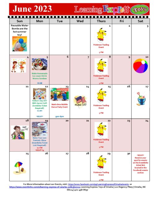 Learning Express June Event Calendar