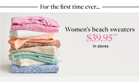 Women’s Beach Sweaters $39.95