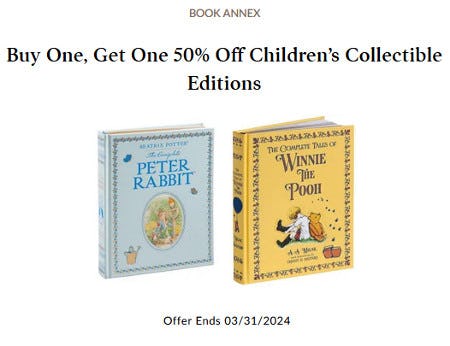 Buy One, Get One 50% Off Children’s Collectible Editions