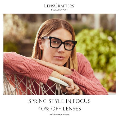 40% OFF LENSES with frame purchase