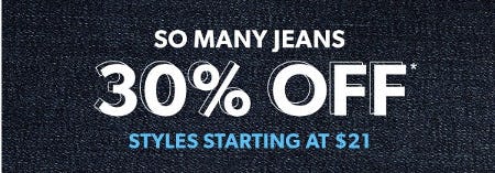 30% off Pants