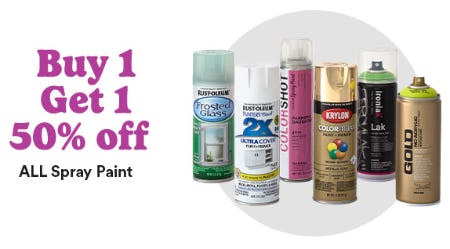Buy 1 Get 1 50% Off All Spay Paint