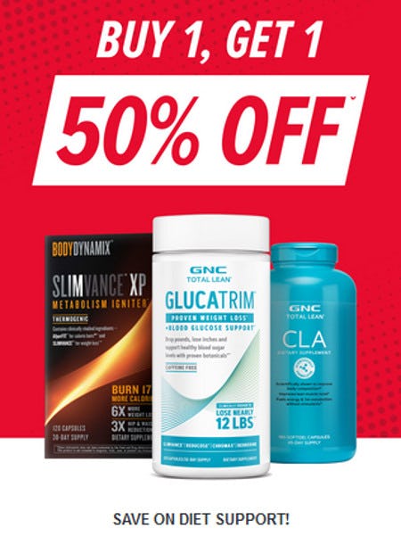 Buy 1, Get 1 50% off Diet Support Products