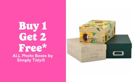 Buy 1 Get 2 Free All Photo Boxes by Simply Tidy