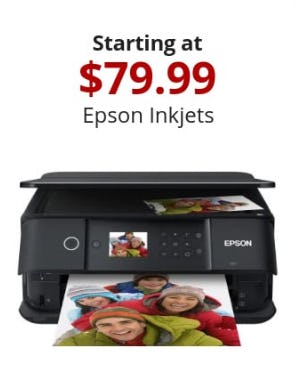 Epson Inkjets Starting at $79.99