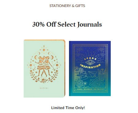30% Off Select Journals