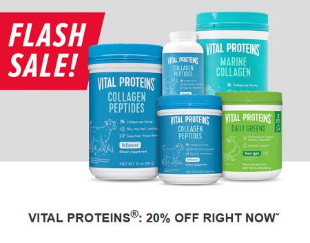 VITAL PROTEINS®: 20% OFF RIGHT NOW