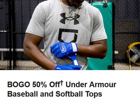 BOGO 50% Off Under Armour Baseball and Softball Tops