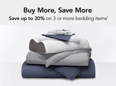 Up to 30% Off 3 or More Bedding Items