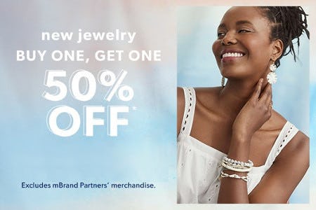New Jewelry Buy One, Get One 50% off