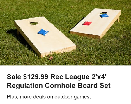 Sale $129.99 Rec League 2’x4′ Regulation Cornhole Board Set