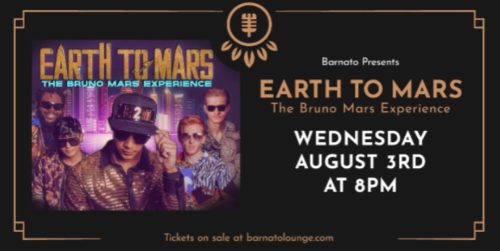 Earth to Mars – The Bruno Mars Experience at Barnato Lounge