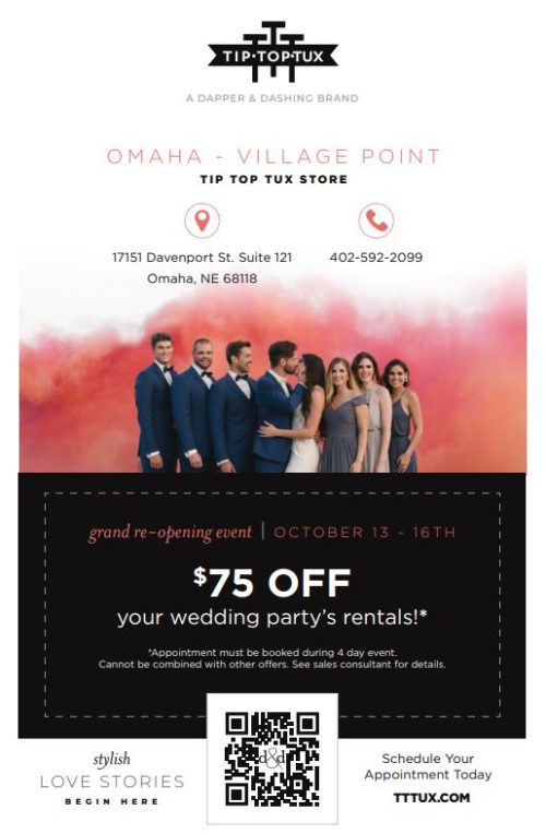 Tip Top Tux Grand Reopening!