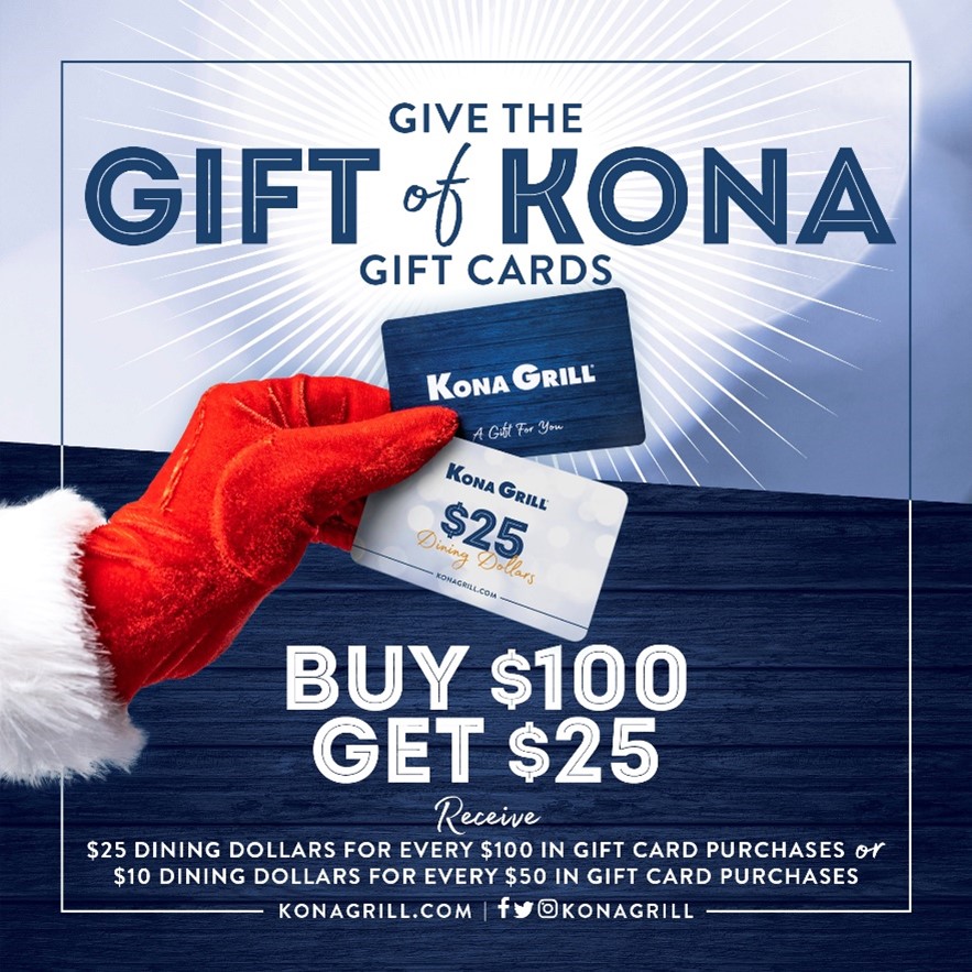 Holiday Gift Card Deals at Kona Grill