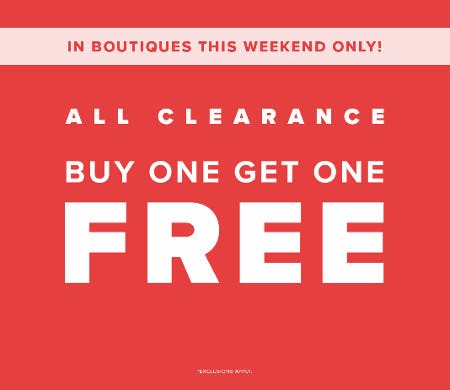 All Clearance Buy One, Get One Free
