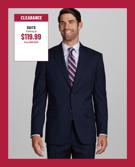 Clearance Suits Starting at $119.99