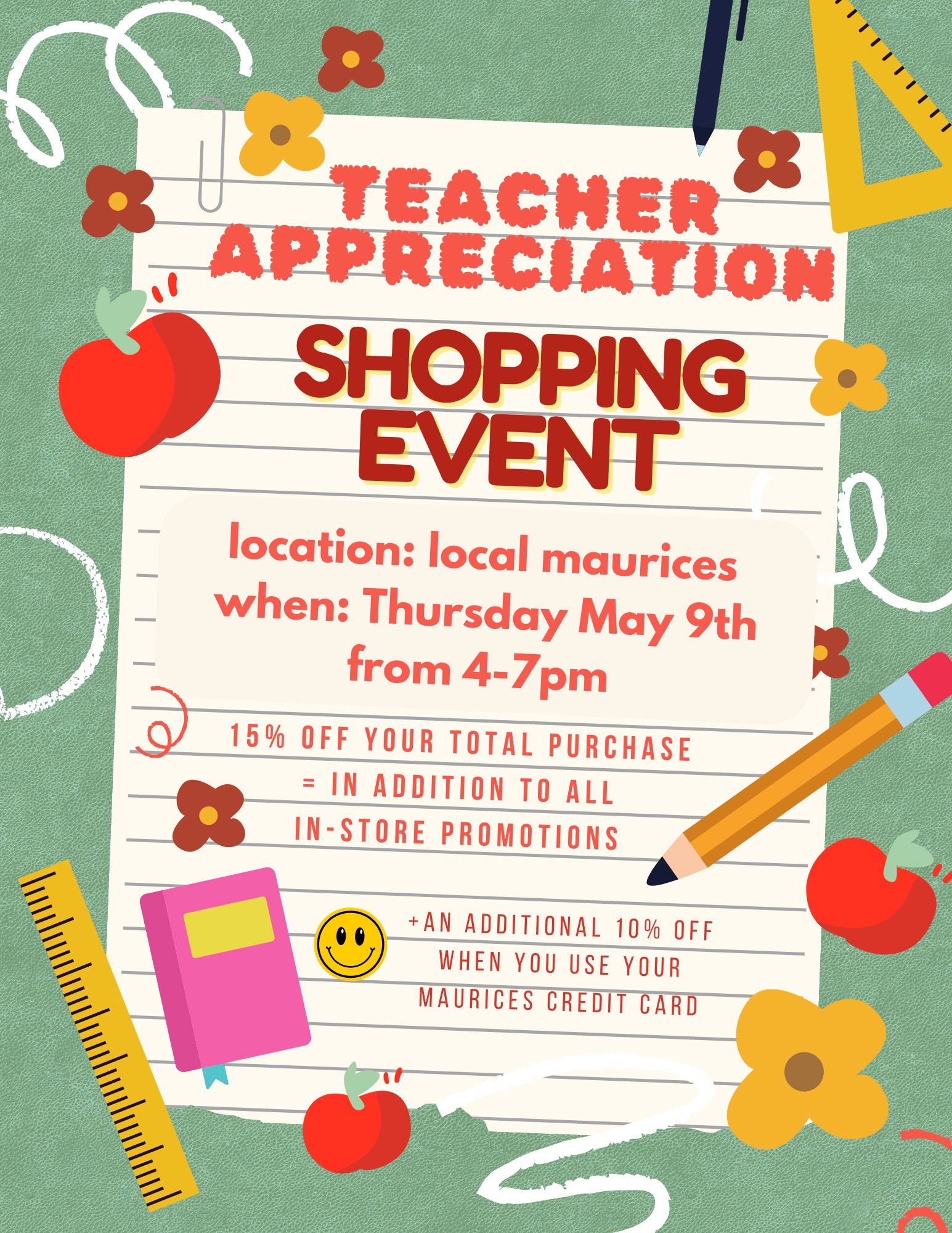 Maurices Teacher Appreciation Shopping Event
