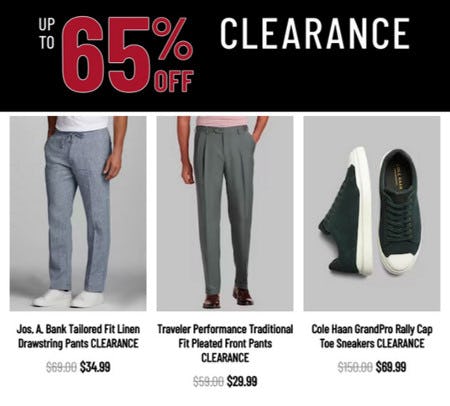 Up to 65% off Clearance
