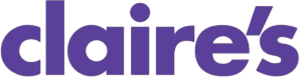 The Claire's logo in monochrome